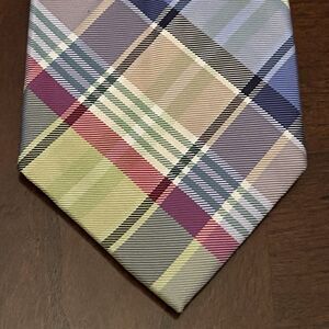 Tommy Hilfiger Green Blue Red 100% Silk Men’s Neck Tie Made In China